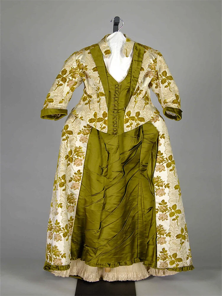 

1885s Duchess Edwardian Victorian Afternoon Walking Bustle Dress Historical Tea Party Reenactment Ball Gown