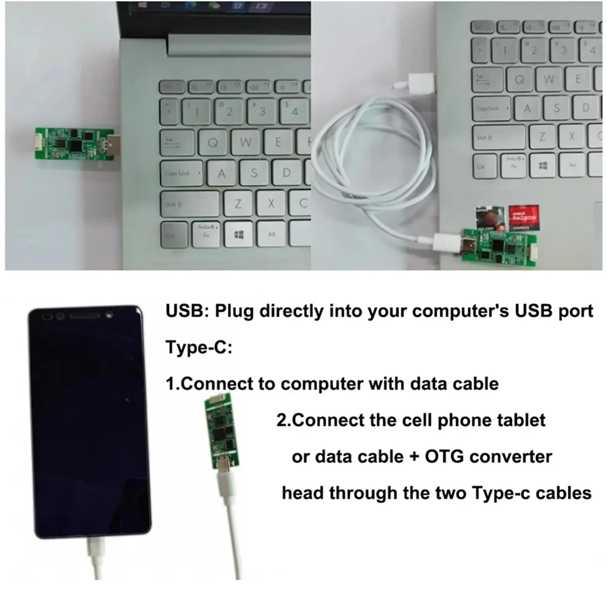 AHD naar USB-opname van analoog signaal naar digitale USB-cameramodule AHD naar Type-C-module UVC-vrije schijf voor Android(B)