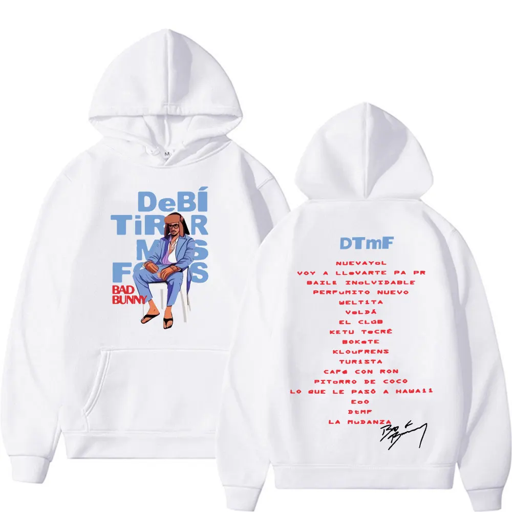 

Толстовки с принтом Art of Bad Bunny's New Album DTMF для мужчин и женщин, модные пуловеры большого размера в стиле хип-хоп в готическом стиле, повседневная удобная толстовка