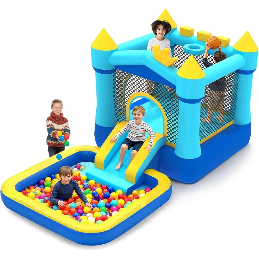 

MUKDIY Inflatable Bounce House with Pool Slide 12x6.2ft Water Park Jumping Castle for Heavy-Duty 840D Ox Fabric Ages 3-8 Includ