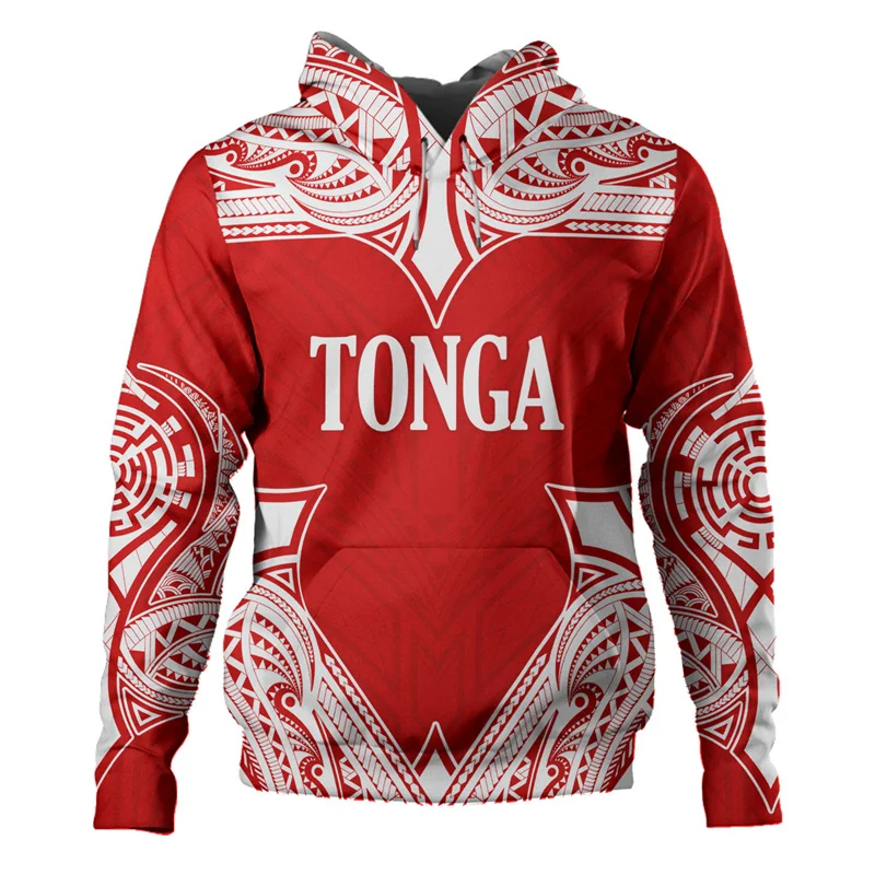 3D Printed The Kingdom Of Tonga National Flag Hoodies Tonga Coat Of Arms Graphic Hooded Hoody Vintage Mens Pullovers Sweatshirts