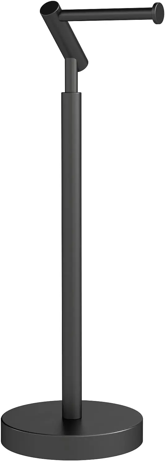 

Matte Black Free Standing Toilet Paper Holder, 21.7" H Heavy Weighted Base Stainless Steel for Bathroom