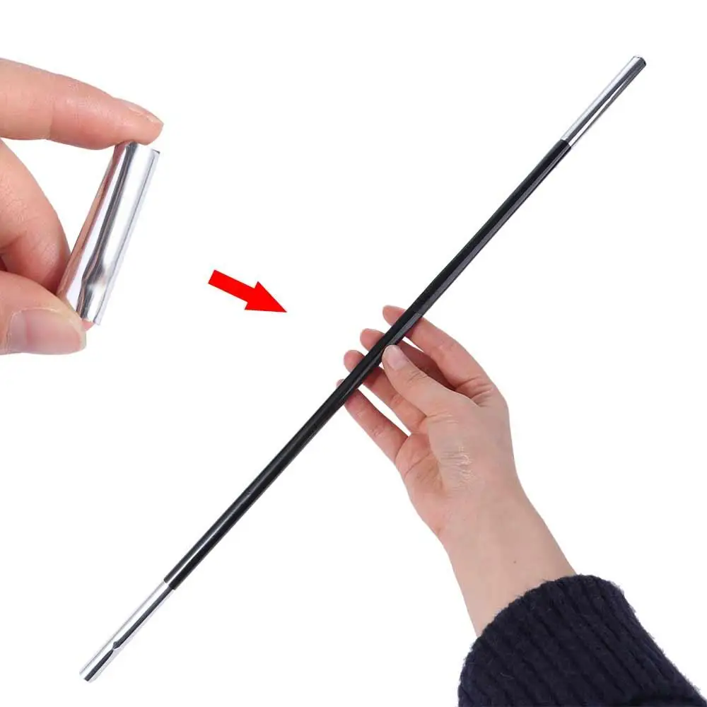 Magic Appearing Silk to Wands Magic Stick Gimmick Props Magic Props Magic Cane Black Mini Pocket Magician Wand Street Bar Party