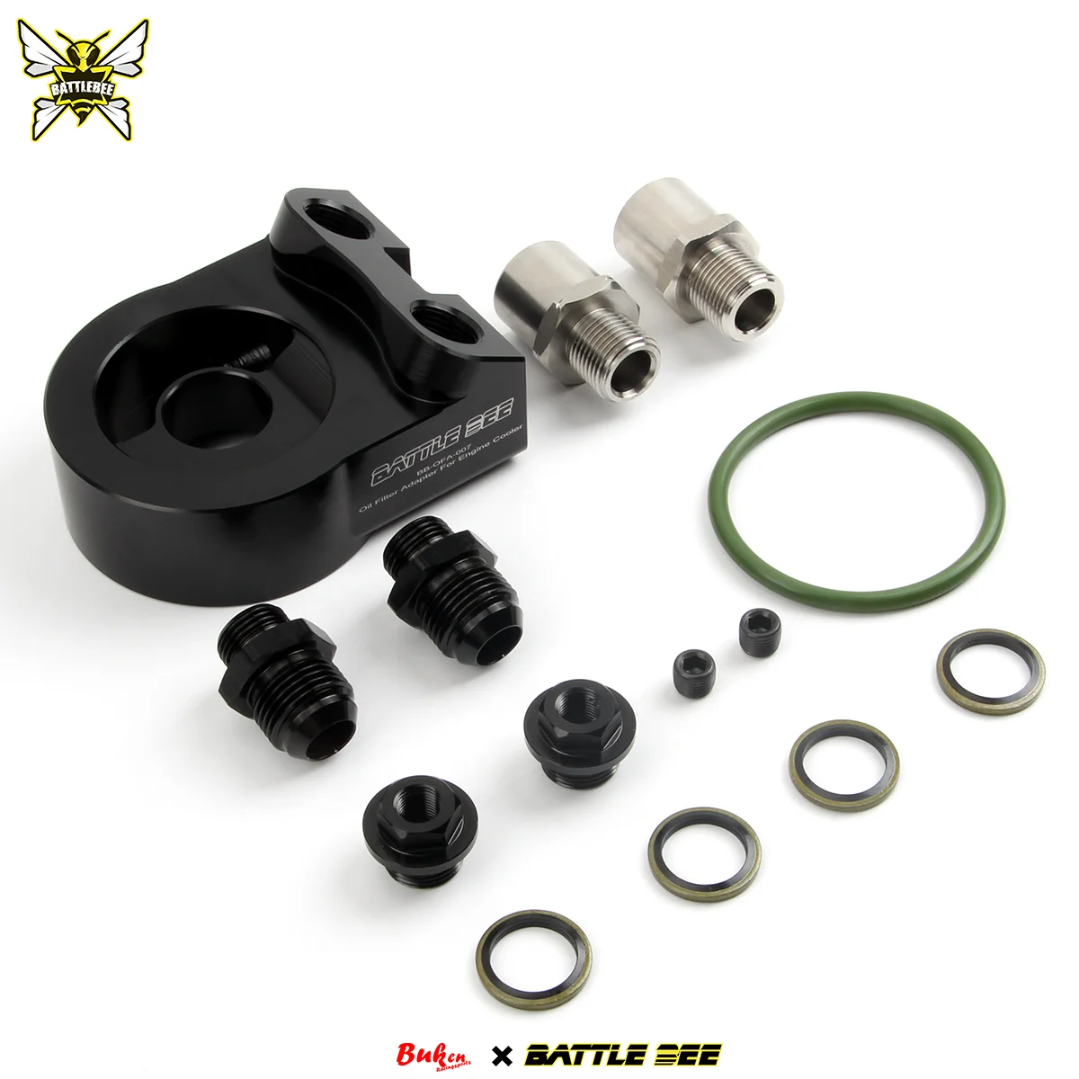 

Универсальный адаптер для масляного радиатора BATTLEBEE, комплект сэндвич-пластин, аксессуары из алюминиевого сплава M20x1.5 3/4-16UNF AN8 AN10 BB-OFA-007