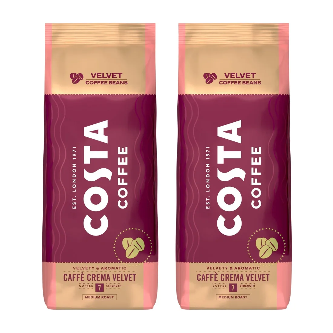 2x Kawa ziarnista COSTA COFFEE Crema Velvet 1kg
