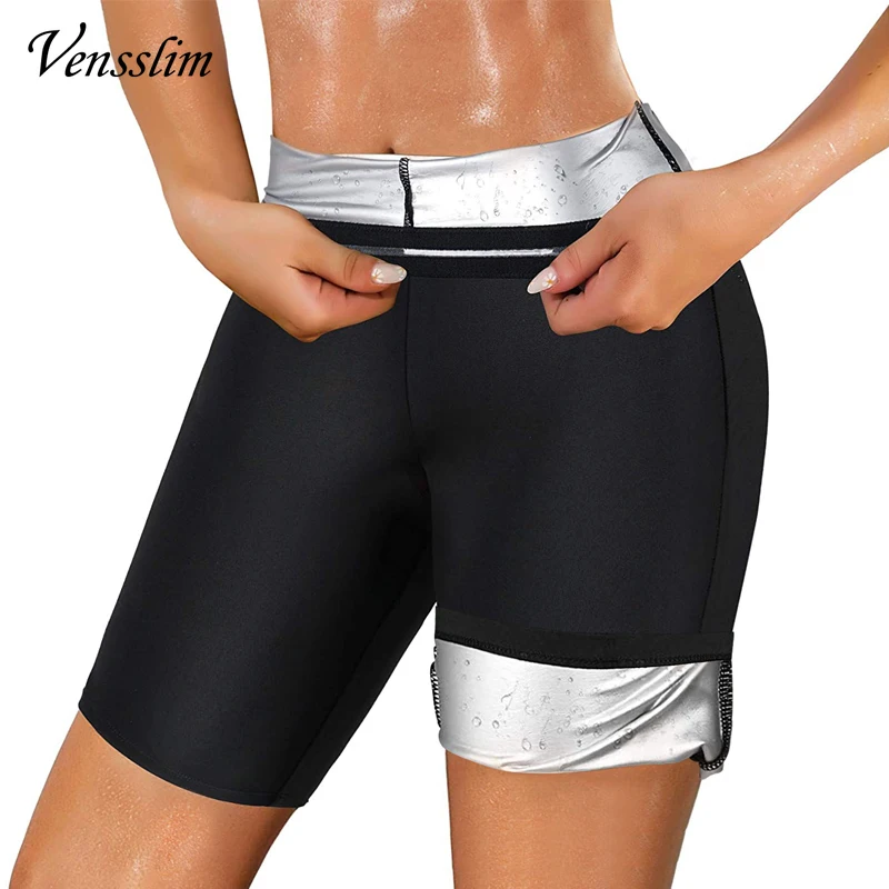 Womens Silver Ion Coating Thermo Pants Sweat Sauna Body Shapers Waist Trainer Slimming Shorts Fitness Leggings Trimmer Fat Burn