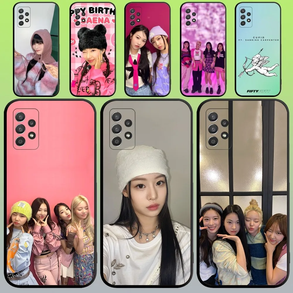 F-FIFTY F-FIFTY Kpop Girls Phone Case For Samsung Galaxy A20,A21s,A22,A31,A32,A52,A53,A72,73,A80,A91 Soft Black Cover