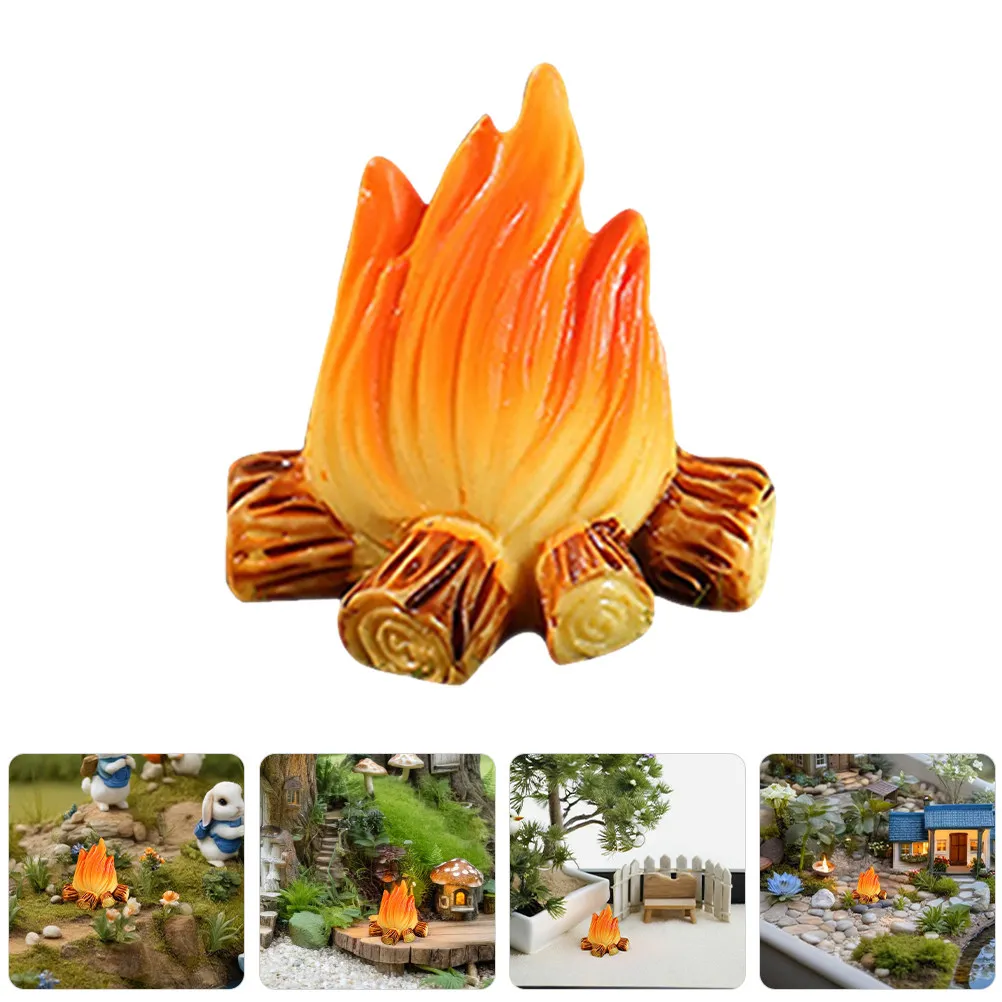 

9Pcs Resin Miniature Campfire Decorations for Fairy Gardens Dollhouse Micro Landscaping Fake Fire Flame Outdoor Indoor DIY Micro