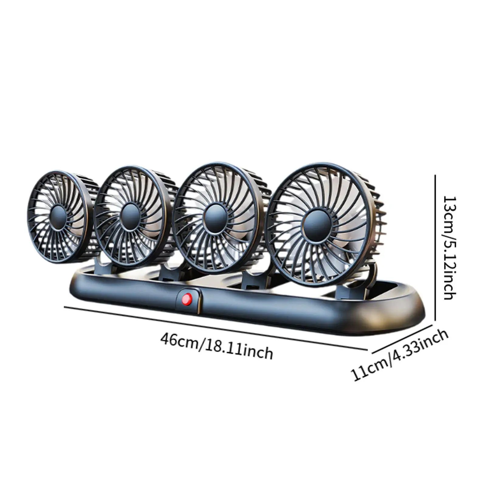 Auto-Lüfter, Auto-Lüfter, 360° °   Verstellbarer 4-Kopf-5-V-USB-faltbarer elektrischer Kfz-Ventilator für Zuhause, Schreibtisch, Büro und Auto