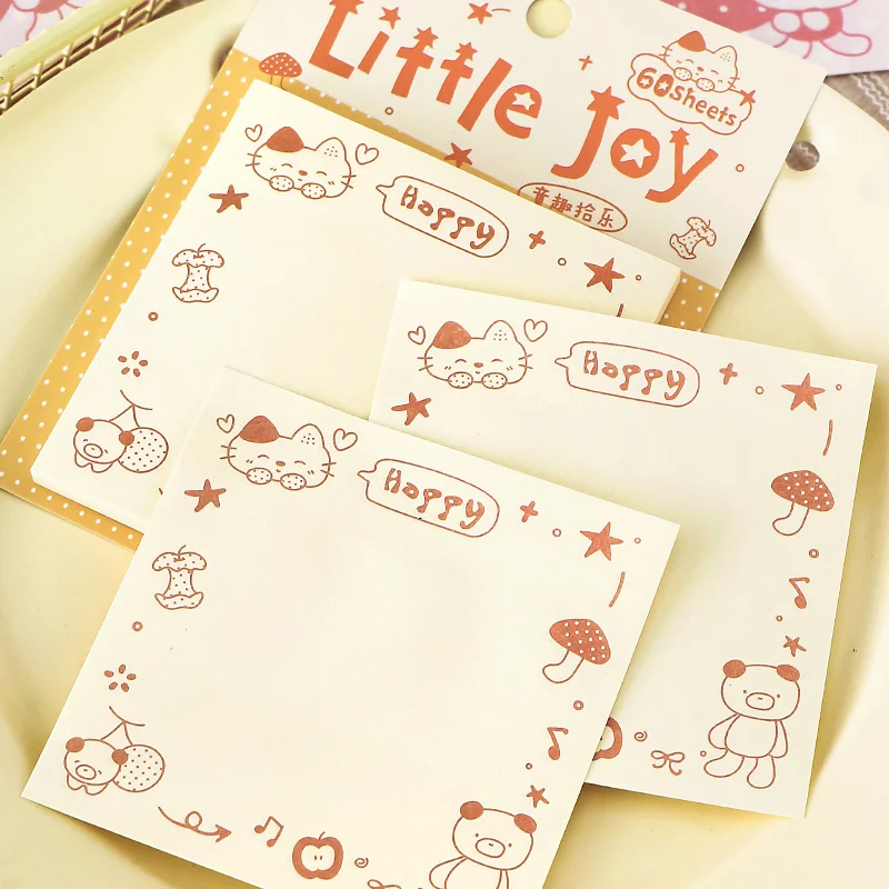 60sheets Graffiti Dot Series Kawaii Multi functional Memo Notes Leave a Message DIY Handmade Scrapbook Aesthetic Material Paper
