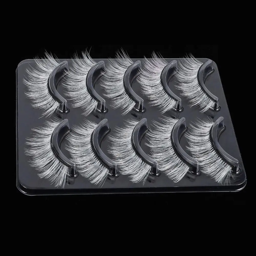 Fofo Branco Cílios Postiços Ferramentas de Extensão, Natural Eye Lashes, Longo, Quente, Cosplay Cílios, Natal