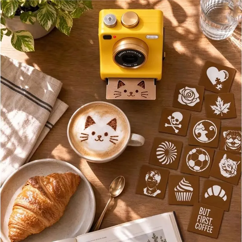 A95I-3D Coffee Printer Latte Art Stencil Maker For Drinks & Desserts, Manual Coffee Printer For Home Baristas