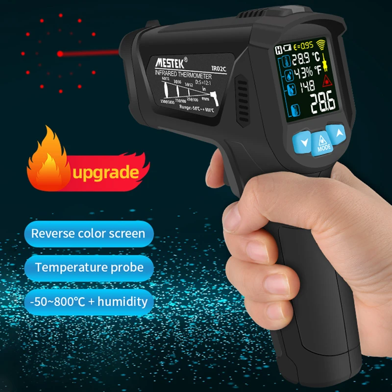 Imagem -02 - Digital Termômetro Infravermelho Colorido Tela Lcd Digital Termômetro Industrial Handheld Medidor de Temperatura sem Contato 50800 ° c