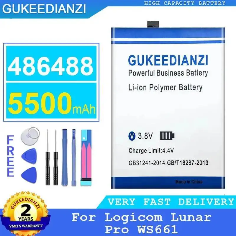 

Safe Fast Charging Mobile Phone Battery For Logicom Lunar Pro WS661 486488 5500Mah