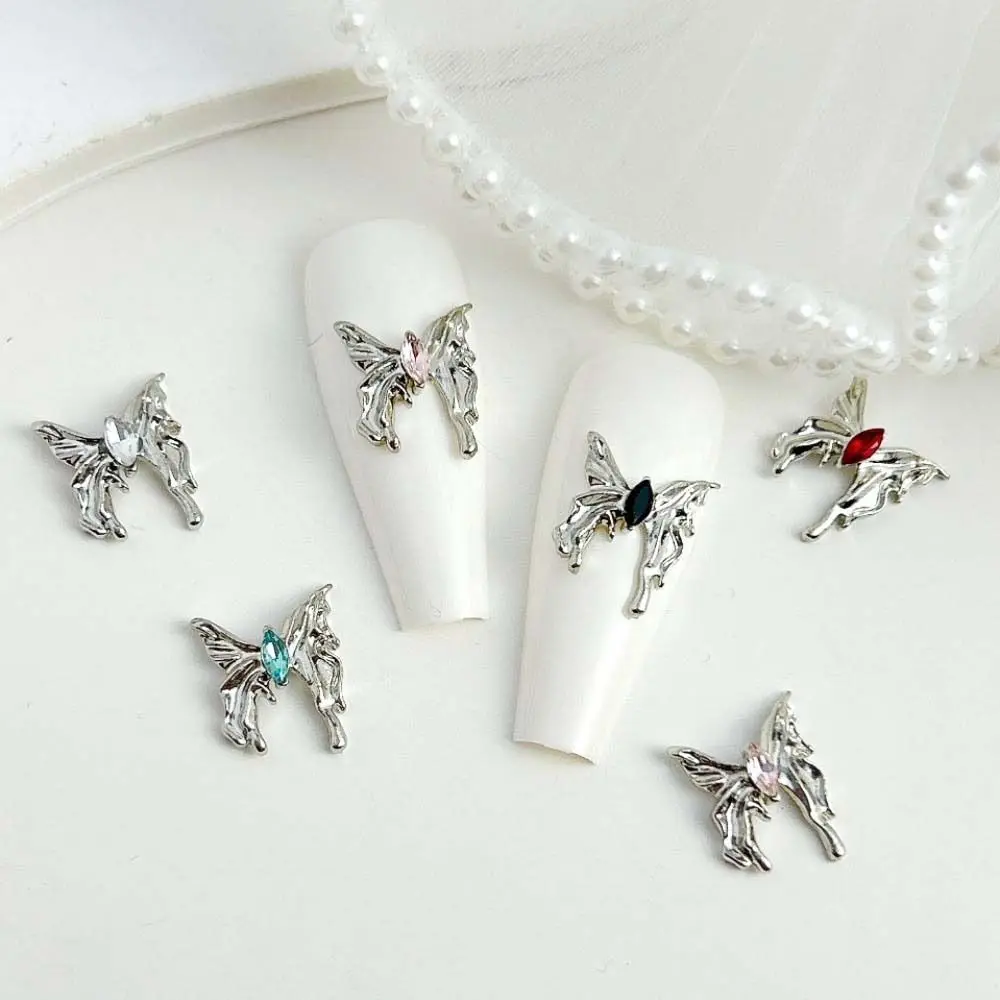 5Pcs/set Alloy Nail Charms Butterfly Nail Decorations Manicure Ornaments Metal Nail Art Drills Butterfly Nail Accessories