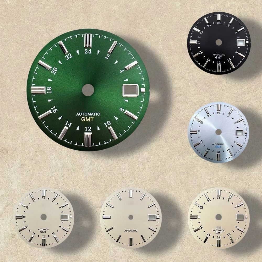 

31mm GS Logo GMT Dial With Sun Pattern Grand S Dial Suitable For NH34/35/36 Movement High Quality Watch Accessories ﻿