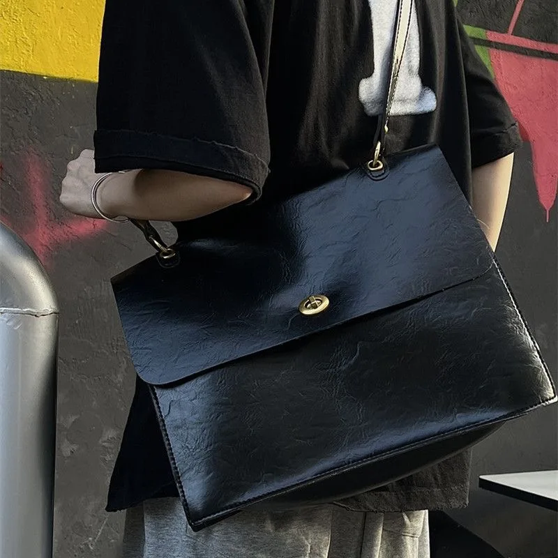 

French 13 inch Laptop Bag for Women korean hand bag vintage style black hobo bag shoulder for macbook air Laptop briefcase