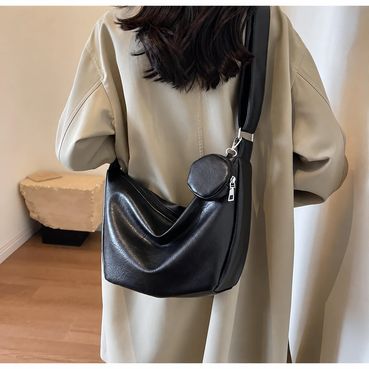 Women'S Shoulder Bag Versatile Mini Coin Purse Shoulder Handbag Large Capacity Crescent Dumpling Bag For Shoulder Carry Hand