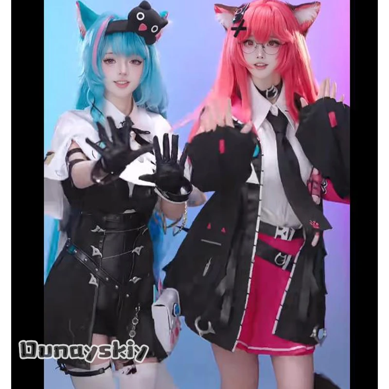 Disfraz de Cosplay de Mint Neverness to Everness, Peluca, Orejas, Cola, Zapatos, Conjunto Completo de Disfraces para Halloween, Anime, Juego, Mujeres, Lindo