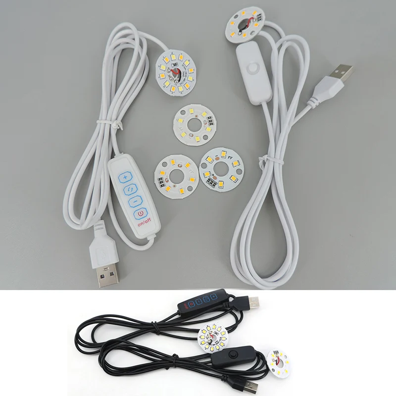 warm white color DC 5V 3W USB LED Lights 2835 chip single dimmer Reading Night Desk Book tablet reading Lamp Switch power cable