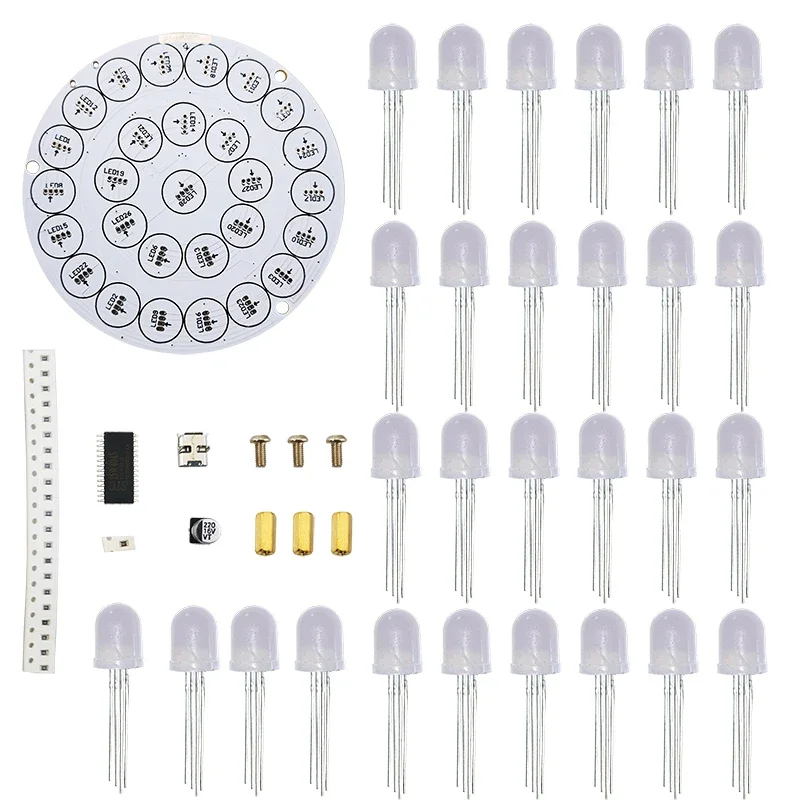 Touch Control Full Colour LED Lighthouse DIY Kit C51 Microcontroller Control Electronic Soldering Loose Parts