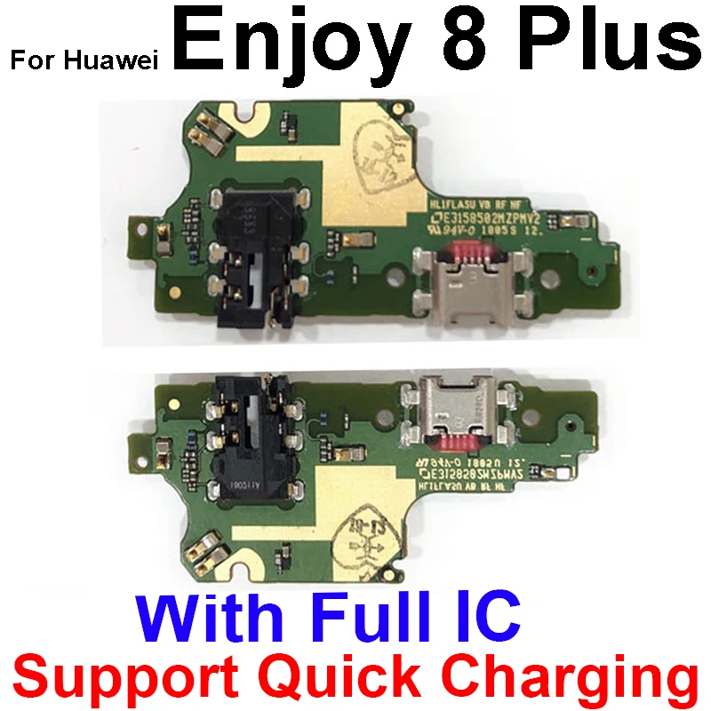 Charger USB สําหรับ Huawei Enjoy 7 8 Plus 7S 8e Lite USB ชาร์จพอร์ต Dock Board เปลี่ยนชิ้นส่วนซ่อม