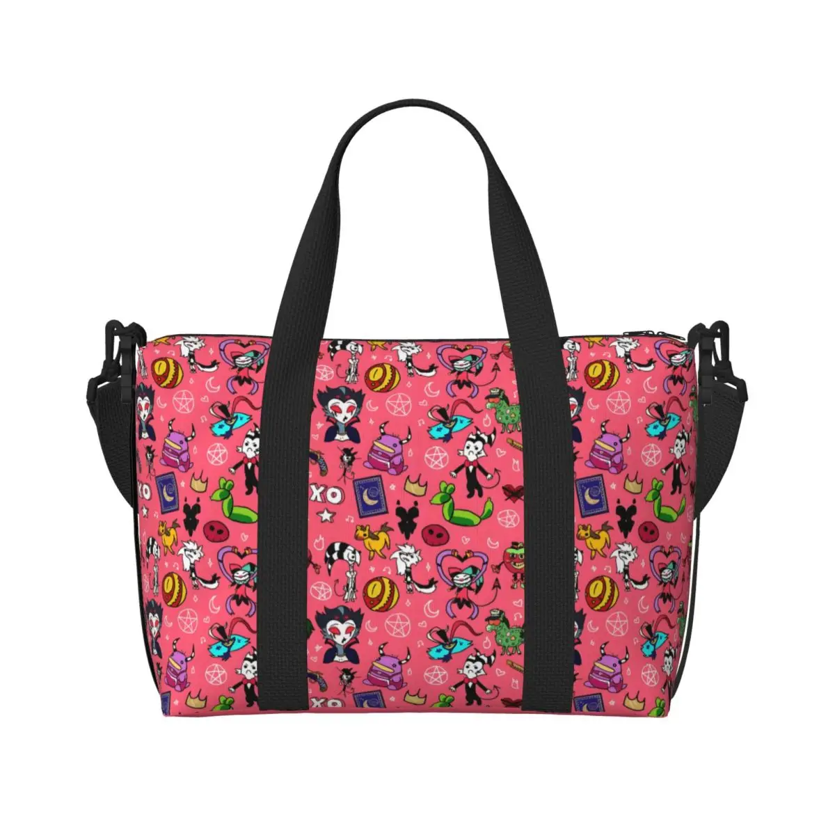 

Custom Hazbins Hotels Tote Bag Women Big Capacity Anime Gym Beach Travel Bags