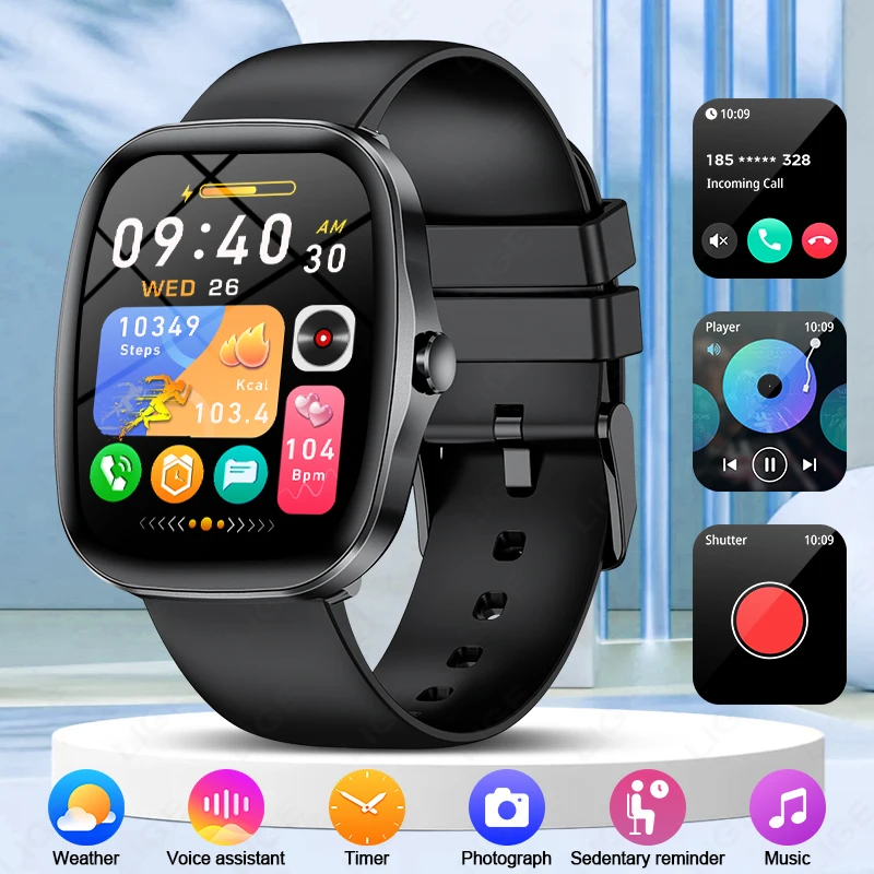 

2026 Bluetooth Call Smartwatch Men HD Screen Sports Fitness Watches Heart Rate Monitor Music IP68 Waterproof Smart Watch Women