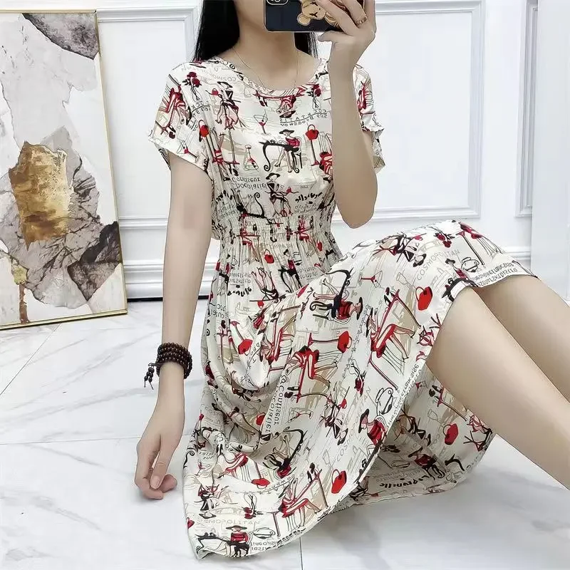 Long Dresses Premium Cotton and Silk Dress Bohemian Floral Dress  Women Clothing Robes Elegant Luxury Party Women‘s