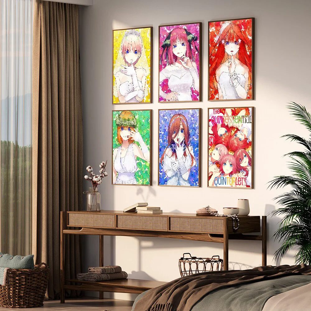 1PC The Quintessential Quintuplets Poster Self-adhesive Art Waterproof Paper Sticker Coffee House Bar Room Wall Decor