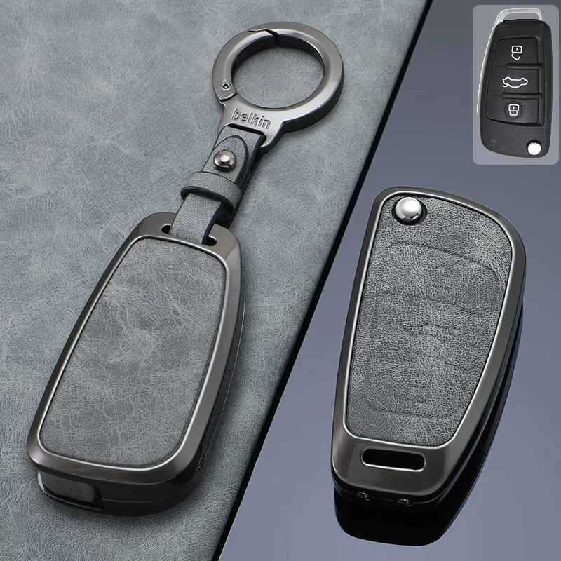 

Zinc Alloy Car Key Case Cover Fob For Audi C5 C6 R8 A1 A3 A4 A5 A6 A7 Q3 Q5 Q7 S6 B6 B7 B8 8P 8V 8L TT RS RS3 S3 Folding Remote