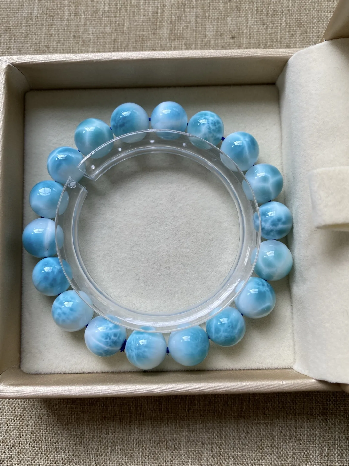 Natural Blue Larimar Round Beads Bracelet 11.2mm Gemstone Women Men Blue Larimar Beads Bracelet AAAAAA