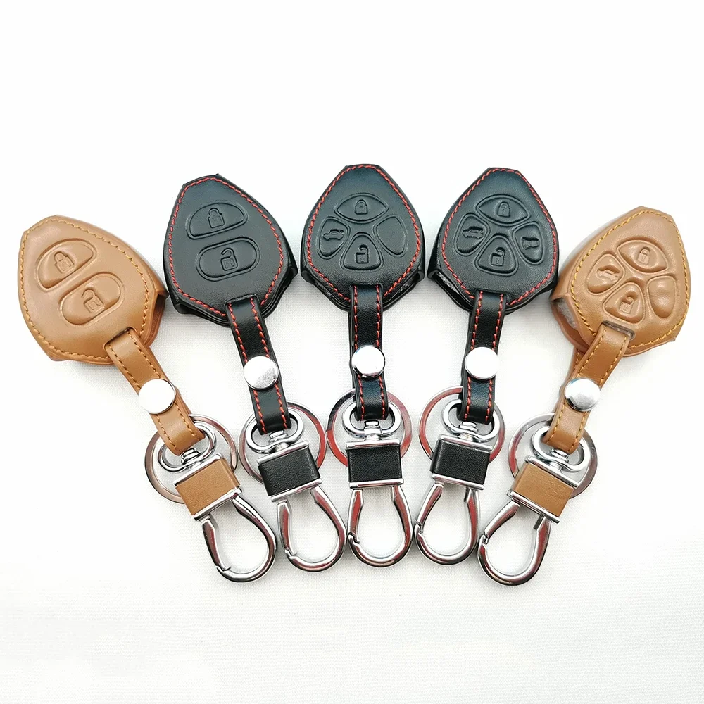 トヨタ用レザーカーキーケース,高品質,保護シェル,カムリrav4,ヤリス,プラド,タラゴ,カローラ,レイズ,クラウン,アバロン,ベンザ