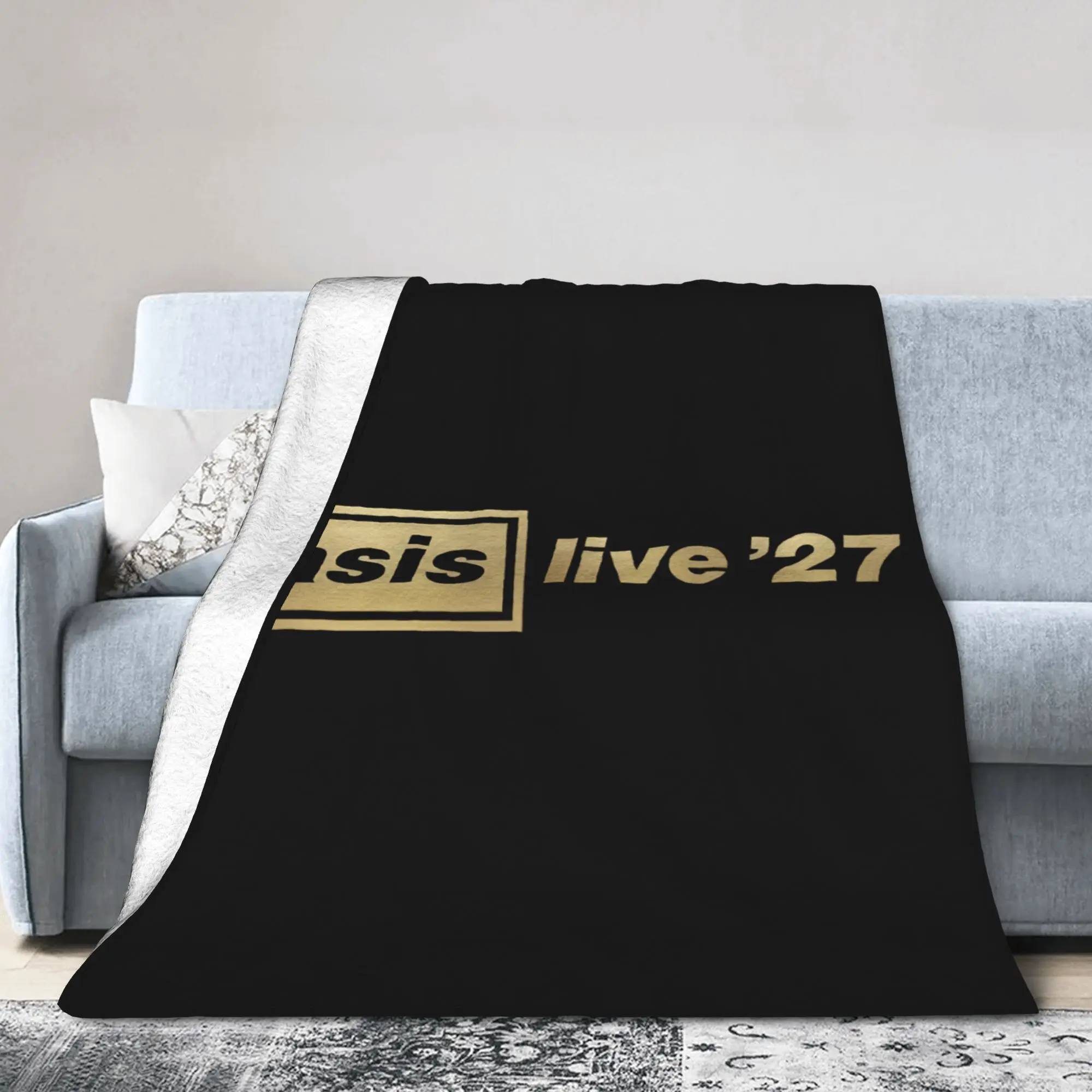 O-Oasis Live 27 Tour Rock Band Music Blanket  Flannel Awesome Soft Throw Blankets for Bed Sofa Decoration