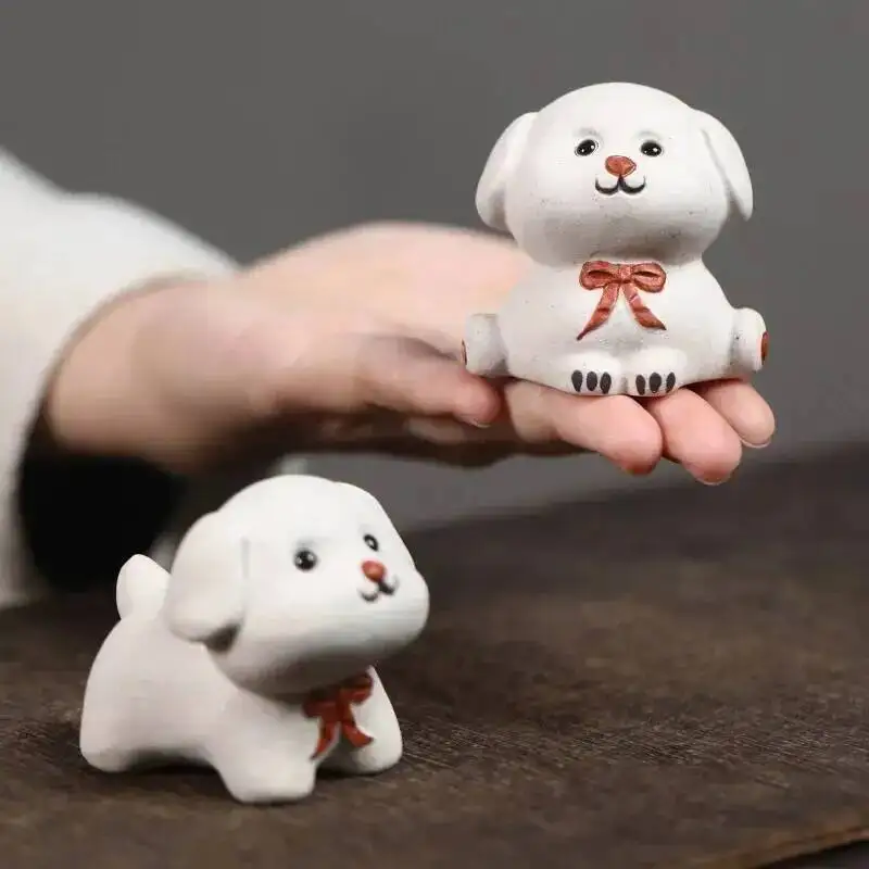  Zisha Zodiac Dog Tea Pet Wealth Nurturing Tea Tray Tea Table Ornament  Accessories Shiba Inu Tea Plaything