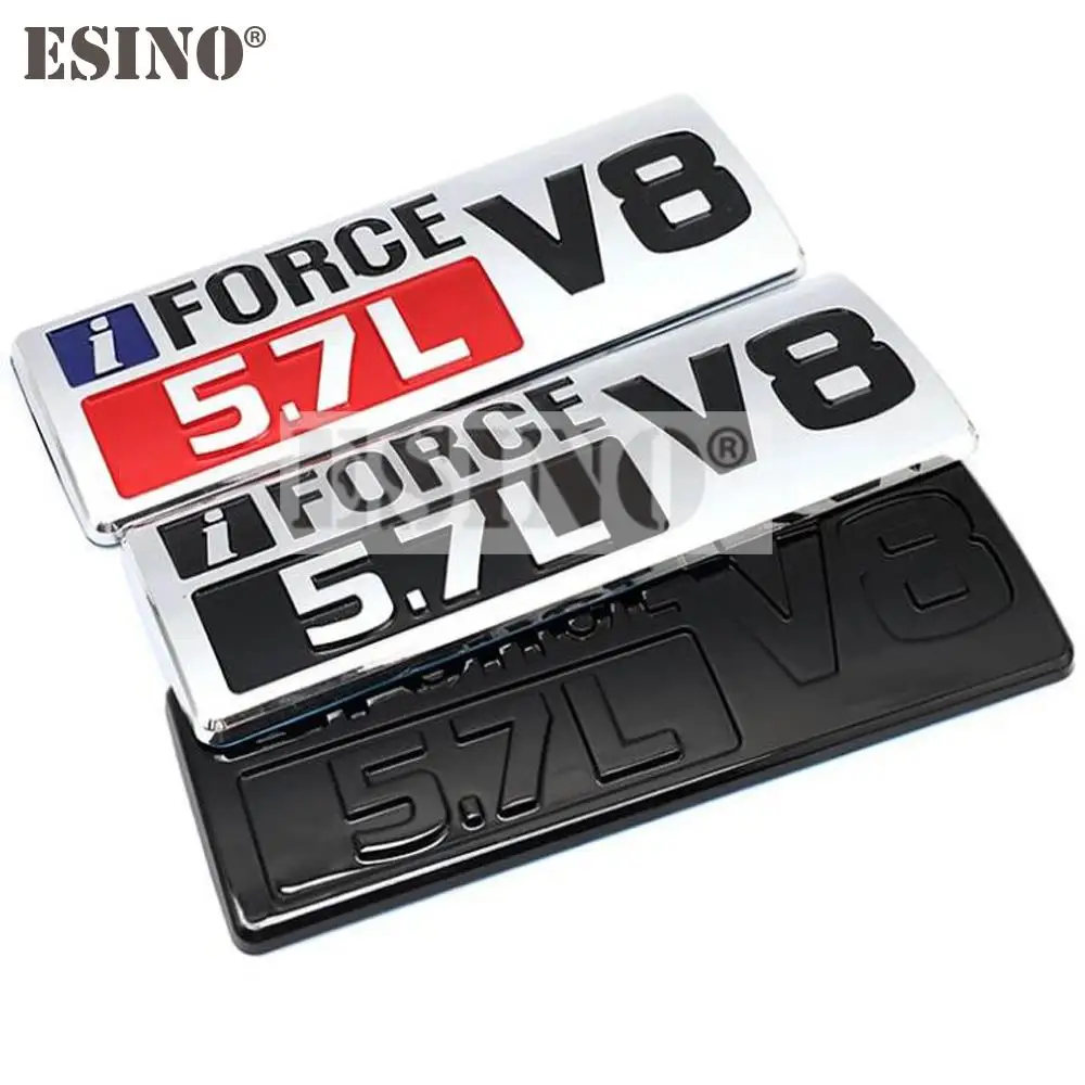 5.7L V8 3D Feder Rear Trunk Metal Chrome Zinc Alloy Emblem Badge Decal Auto Accessory for Toyota Tundra IForce