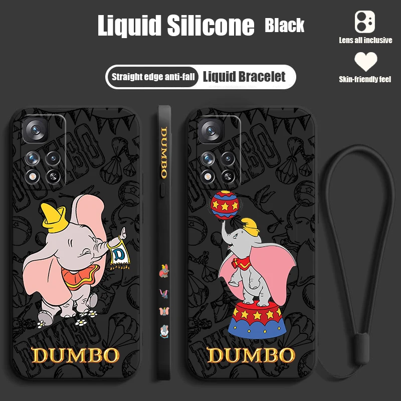 

Disney Dumbo For Xiaomi Redmi Note 13 12 11T 11S 11E 10S 10T 10 Pro Plus Lite Liquid Left Rope Phone Case