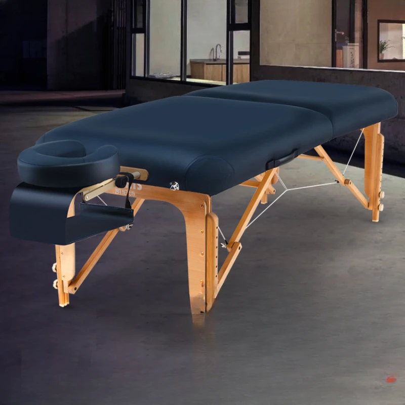 Stacked massage solid wood beauty bed, handheld, portable massage bed, folding , household use