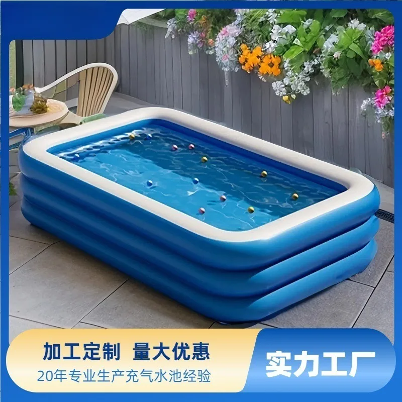 Aufblasbarer Swimmingpool, Großer Familienpool für den Außenbereich, Verstärkter Kunststoffpool