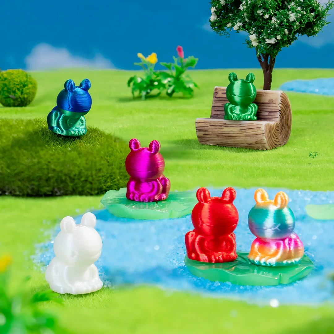 

10-50Pcs 3D Printed Mini frog Miniature Figurines Ornaments Decor Colorful Animal Garden Crafts frogs Landscape Plants Fairy