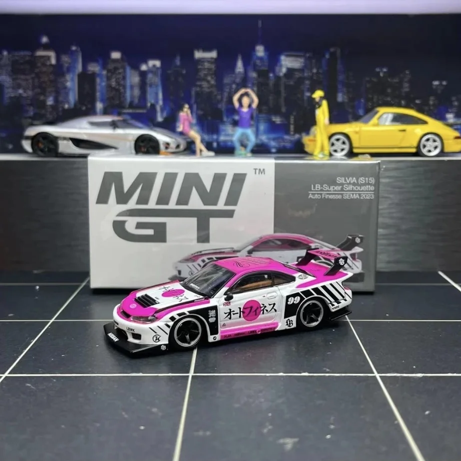 MINIGT 1:64 S15 SILVIA SEMA 2023 lbwk รถโมเดลอัลลอยด์แบบไวด์บอดี้