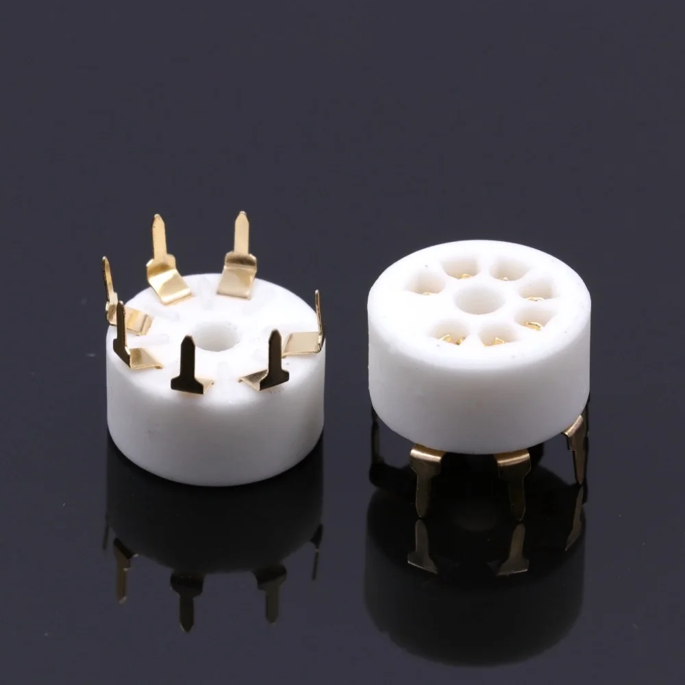 50PCS/LOT PCB Mount 7pin Ceramic Vacuum Tube Socket For EC92 6X4 6066 6AQ5 6AV6 50C5 6J4 Hifi Vintage Tube Amplifier Wholesale