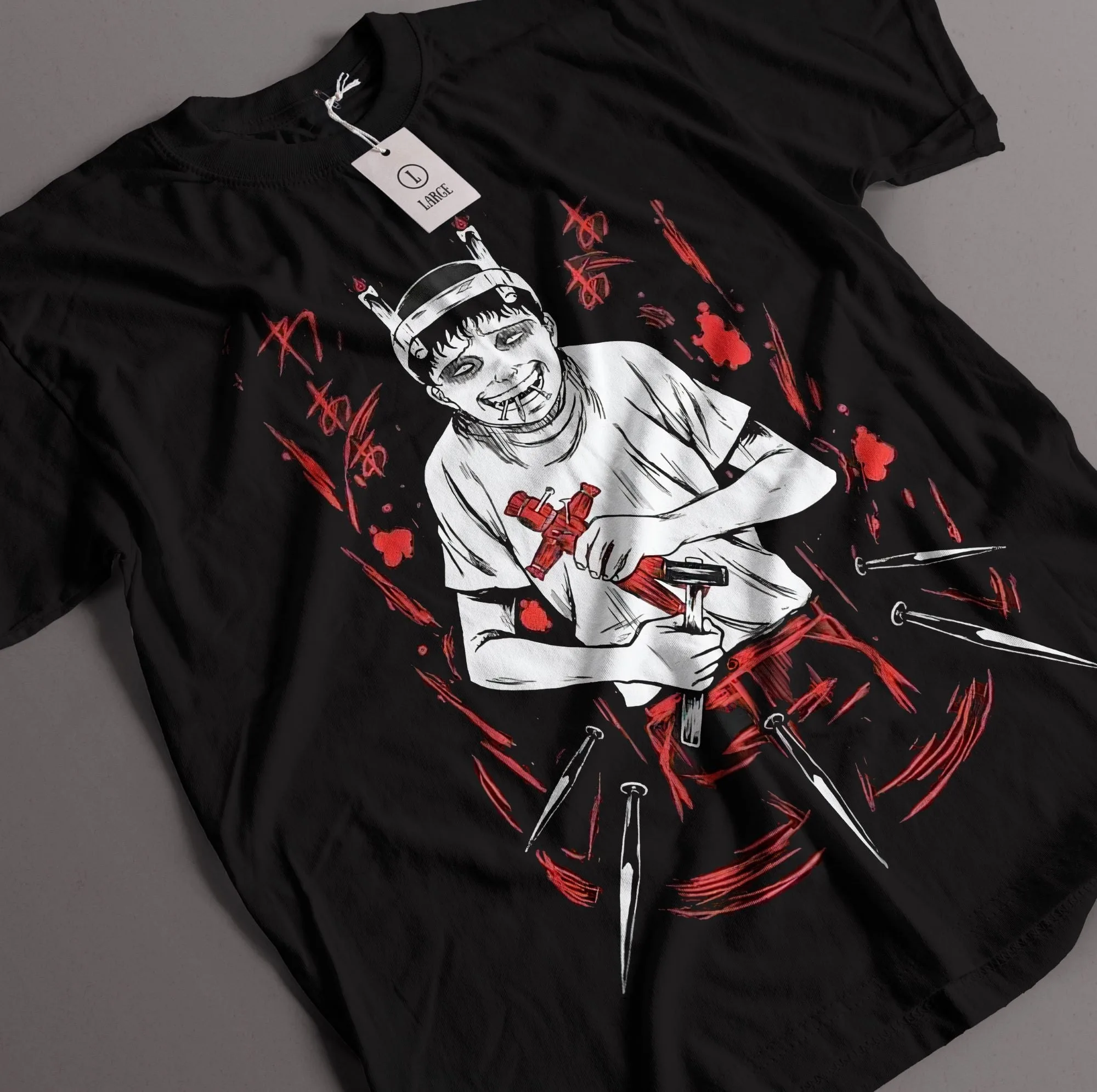 Junji Ito Souichi Tsujii Horror Manga Straw Doll Graphic T-Shirt Cotton Men Women Streetwear Tee