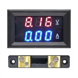 Voktta DC 100V 50A Digital Voltmeter Ammeter 50A 75mV Shunt Ampere Voltage Ammeter Detector Tester LED Red and Blue Dual Display