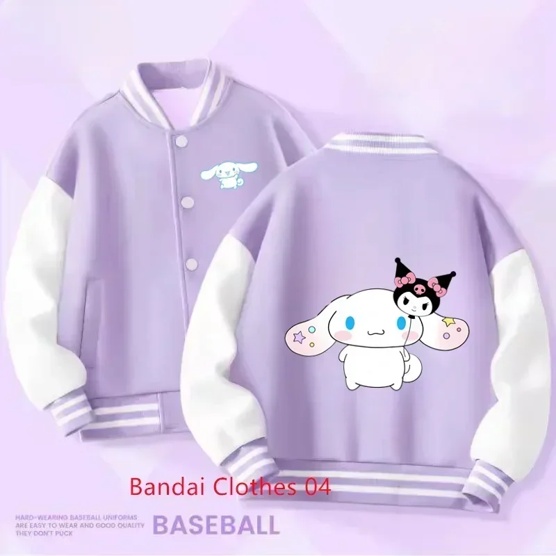 Stylish Cinnamoroll Jackets for Girl Spring Autumn Teen Kids Cartoon Princess Hoodies Children's Baseball Uniform Sports Tops