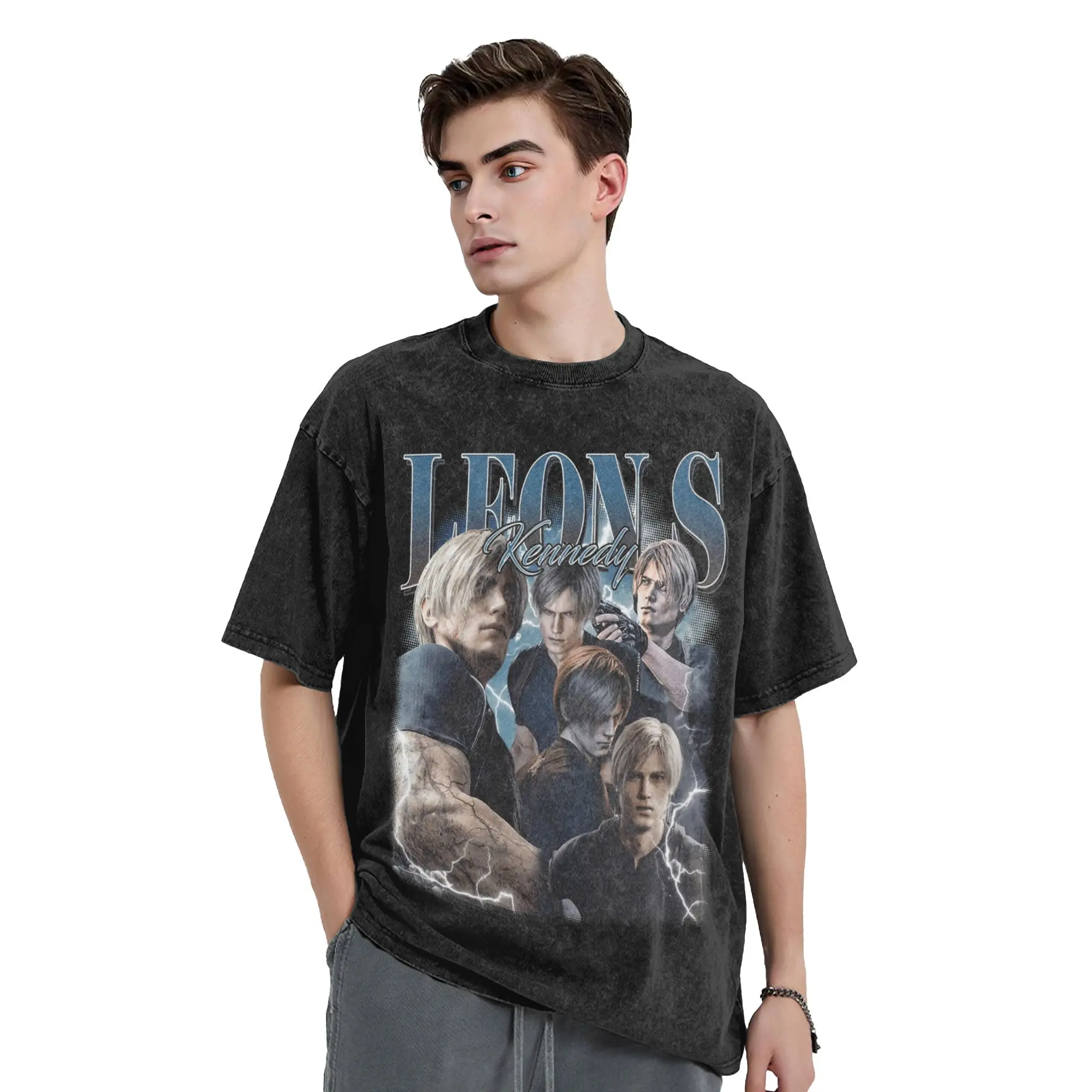 Leon S.Kennedy Resident Evil T Shirts  Tops Beach Aesthetic Short-Sleeve T-Shirt O-Neck Leisure Print Tshirt Hot Sale