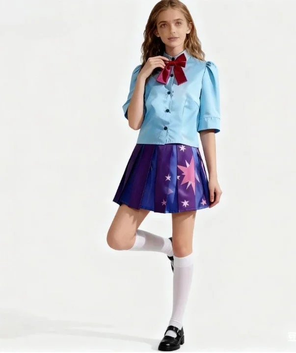 

Twilight Sparkle CosplayIN STOCK S-2XL Anime Friendship Is Twilight Sparkle Cosplay Pony Role Playing Costume and Wig