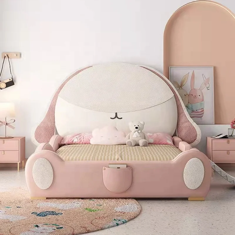 Promoção de fábrica crianças princesa cama de alta qualidade móveis crianças cama estofada para o quarto