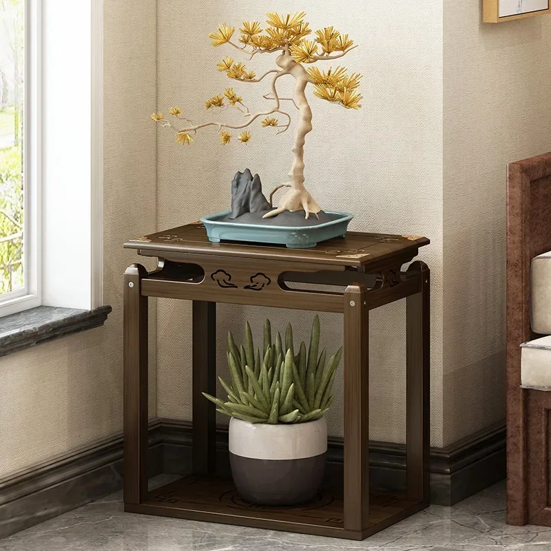 Chinese Flower Pot Bracket Ornament Floor-to-ceiling Bonsai Stand Vintage Room Plant Traditional Plant Decorative Bonsai Rack