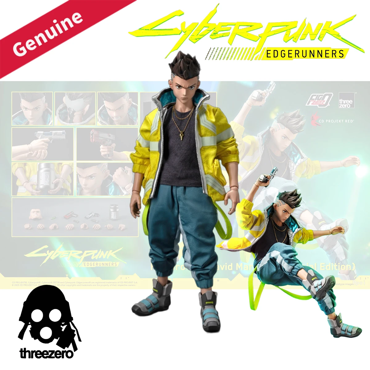 

Original Genuine ThreeZero Action/Dolls FigZero Cyberpunk: Edgerunners David Martinez 1/6 H=280mm Anime Game Action Figure Toy